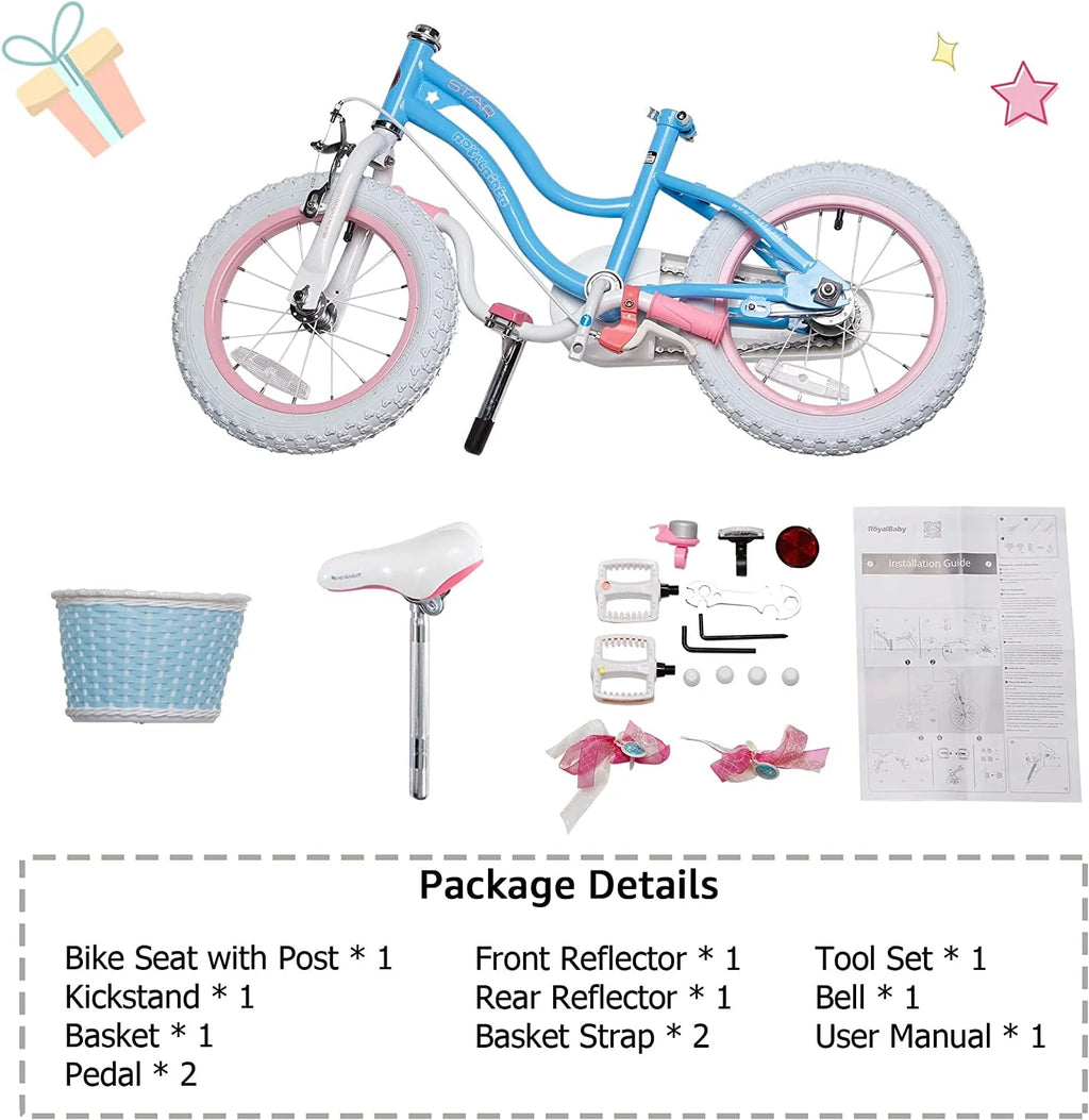 20 Inch Kids Bike with Kickstand Basket Blue I6186