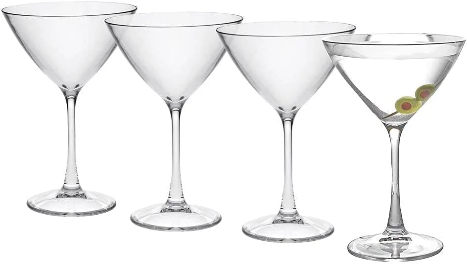Set Of 4 Bpa-Free Tritan Martini Glass I885258