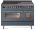 48 Induction Range with Electric Oven in Blue Grey with Copper Trim Q475676