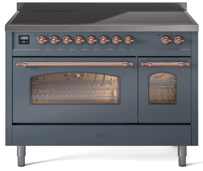 48 Induction Range with Electric Oven in Blue Grey with Copper Trim Q475676