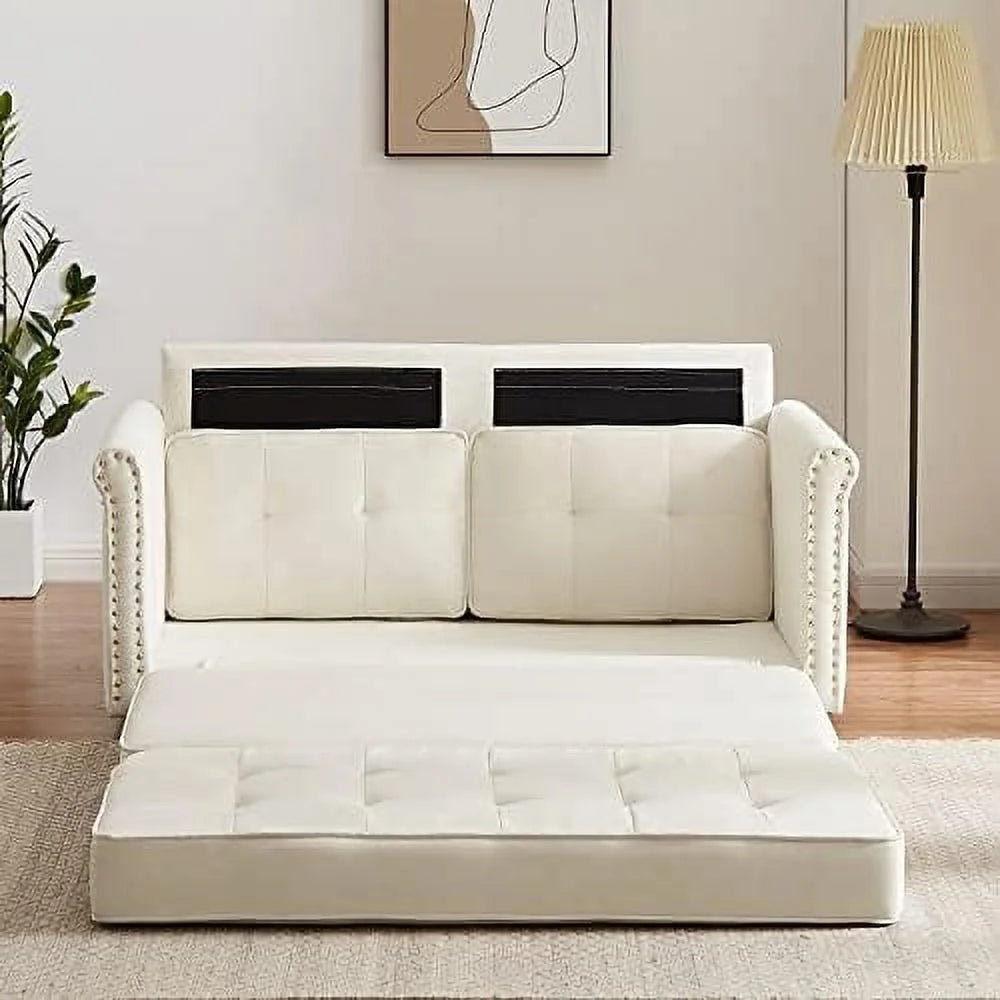 Velvet Upholstered Sleeper Sofa Bed I18975