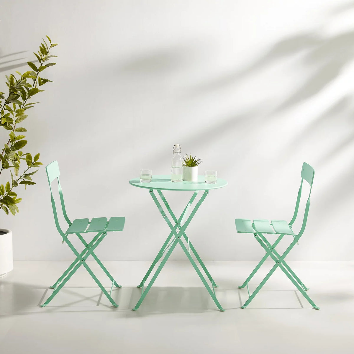 3-piece Mint Green Outdoor Metal Bistro Set X4917