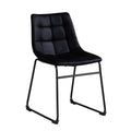 Black Leather Dining Side Chairs Set of 2 Z352827