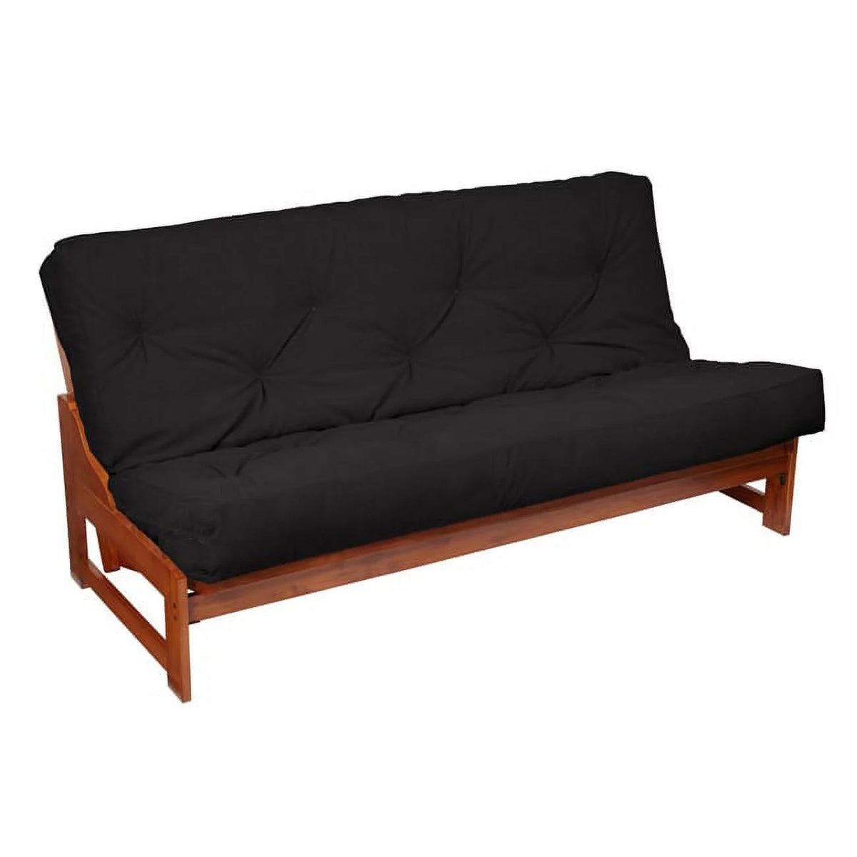 Queen Size 6-inch Black Suede Futon Mattress A3215