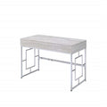 Vanity Desk in Chrome and White J6362