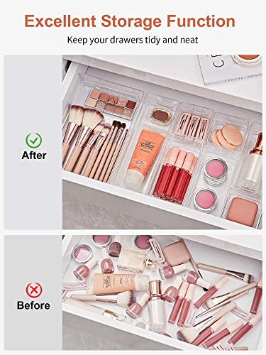 22-Piece Clear Drawer Organizer with Non-Slip Silicone Pads P84535