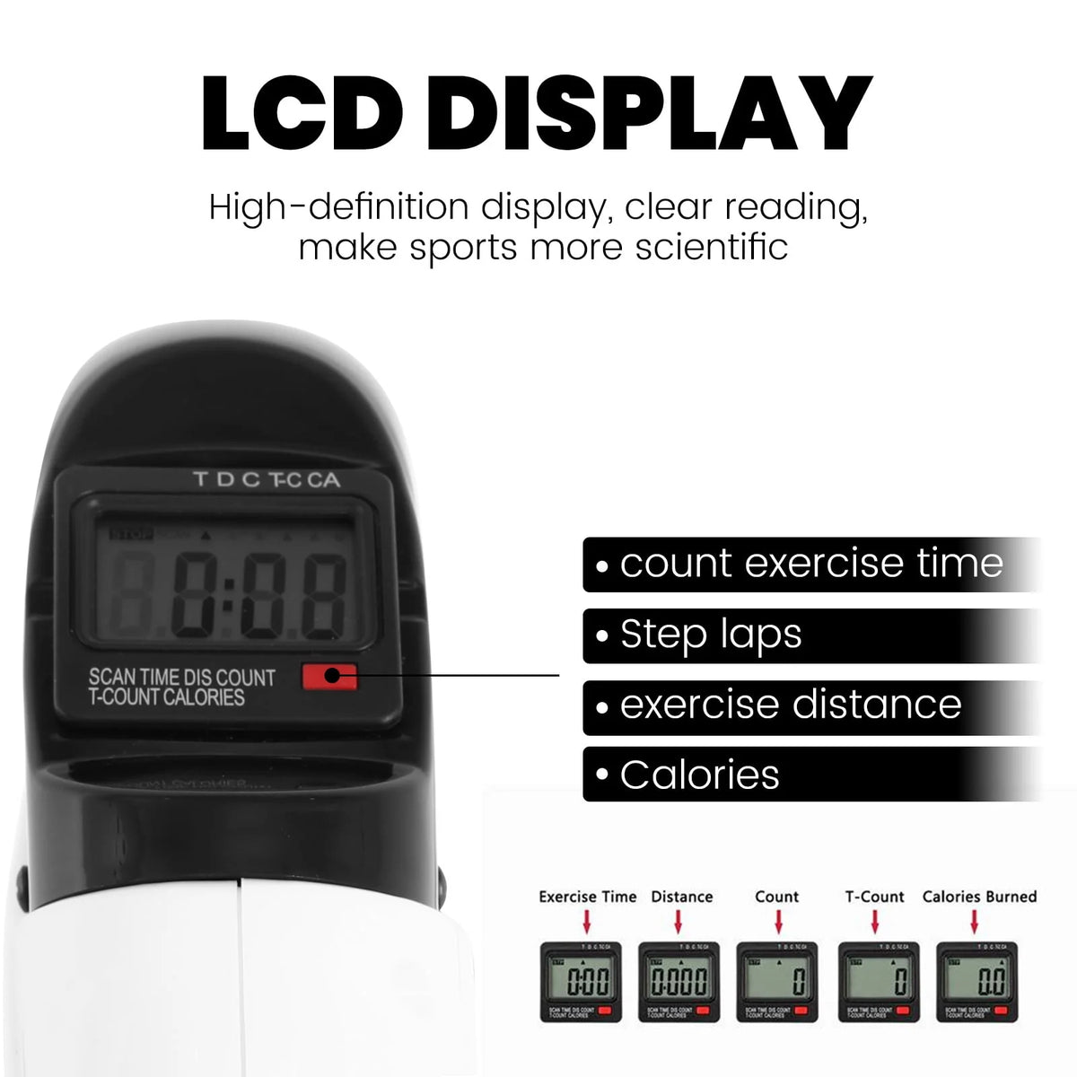 White Portable Under Desk Exercise Bike with LCD Screen N318823