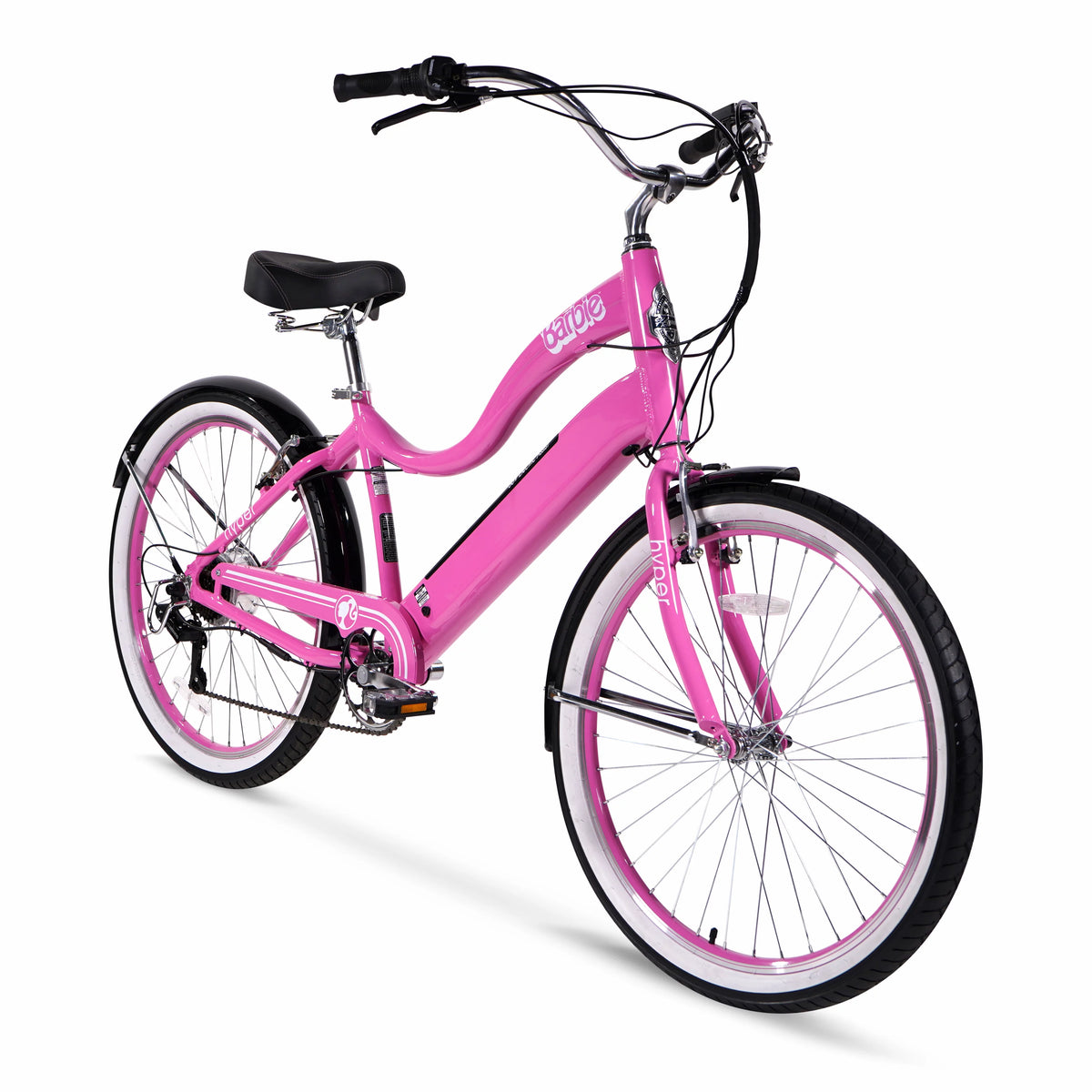 36V Electric Cruiser E-Bike with Pedal-Assist, 250W Motor, Pink T95514