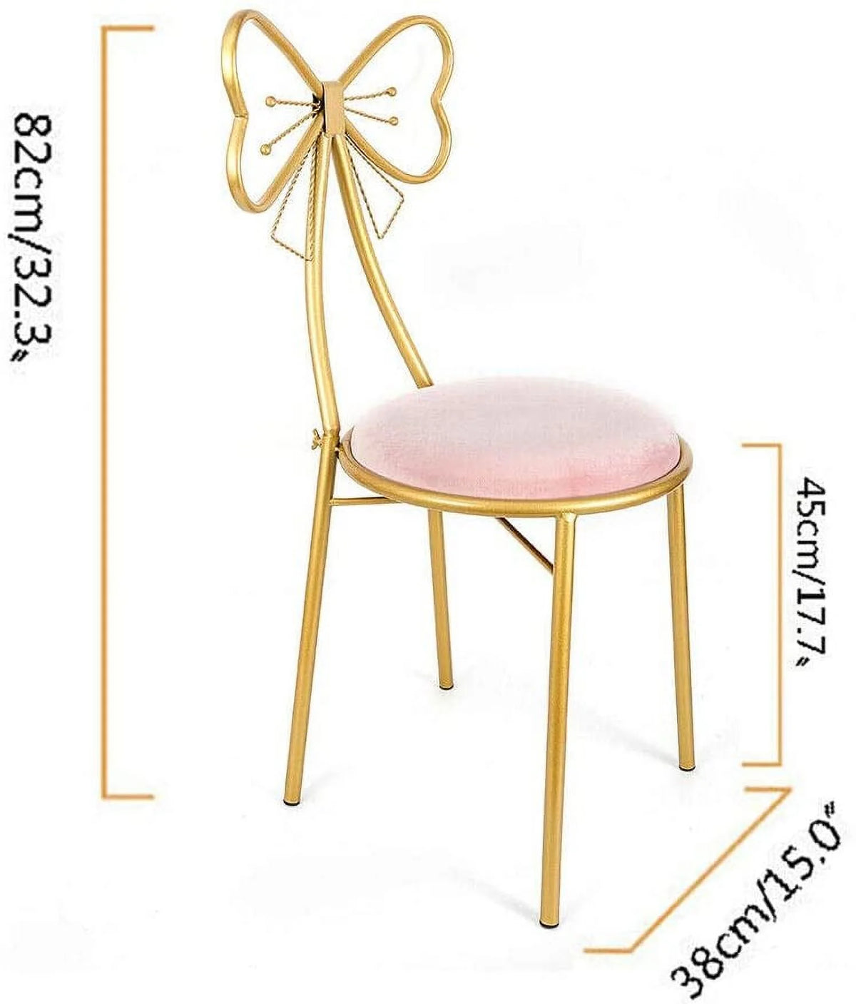 Light Pink Velvet Vanity Chair with Metal Frame C120