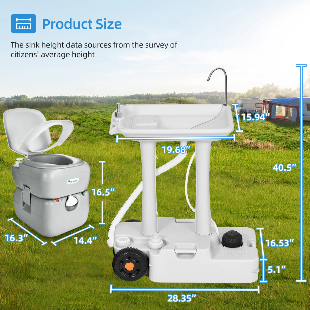 Portable Sink and 5.8 Gallon Toilet Combo P779606
