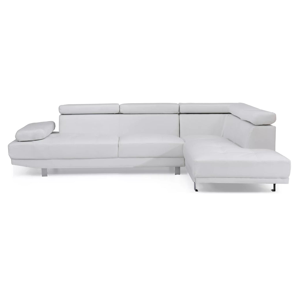 White Faux Leather Sectional X291593