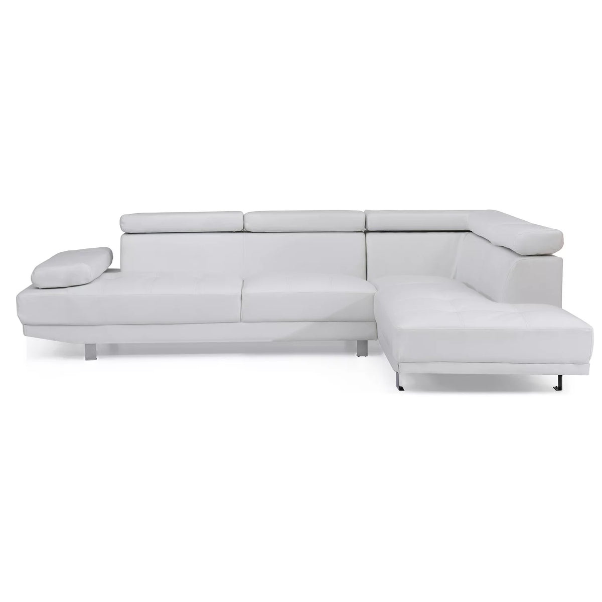 White Faux Leather Sectional X291593