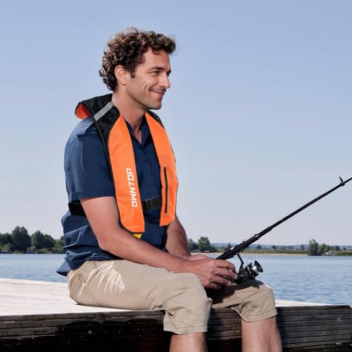 Manual Inflatable Swim Jacket with Zipper Pocket B814