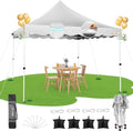10x20 Pop Up Canopy Tent with 6 Sidewalls, Wheeled Bag & 4 Sandbags, White K4315