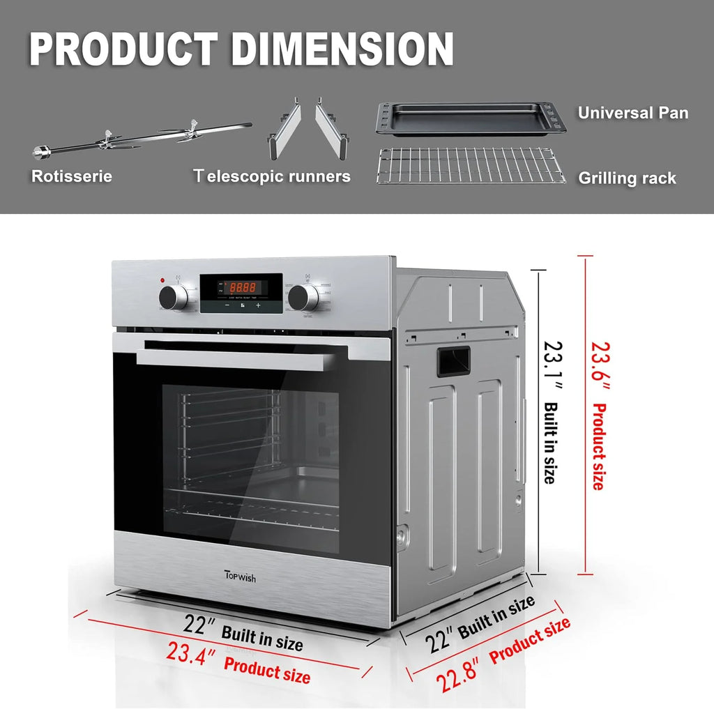24 Single Built-in Electric Wall Oven, 2.3 Cu.ft. Stainless Steel B17320