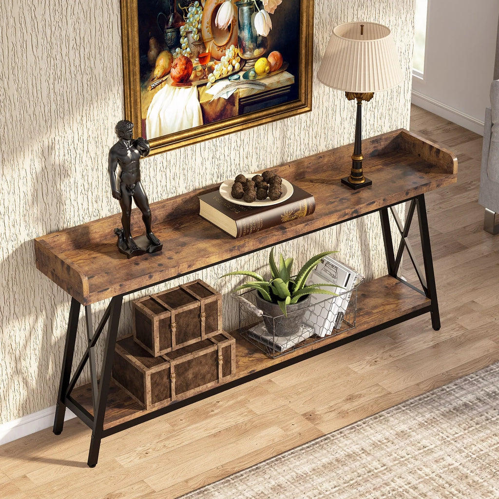 70.9 inch Narrow Sofa Table with Storage Shelf D5710