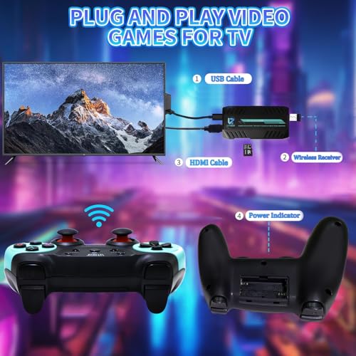 Retro Game Console Stick with 2.4G Wireless Controllers F5240
