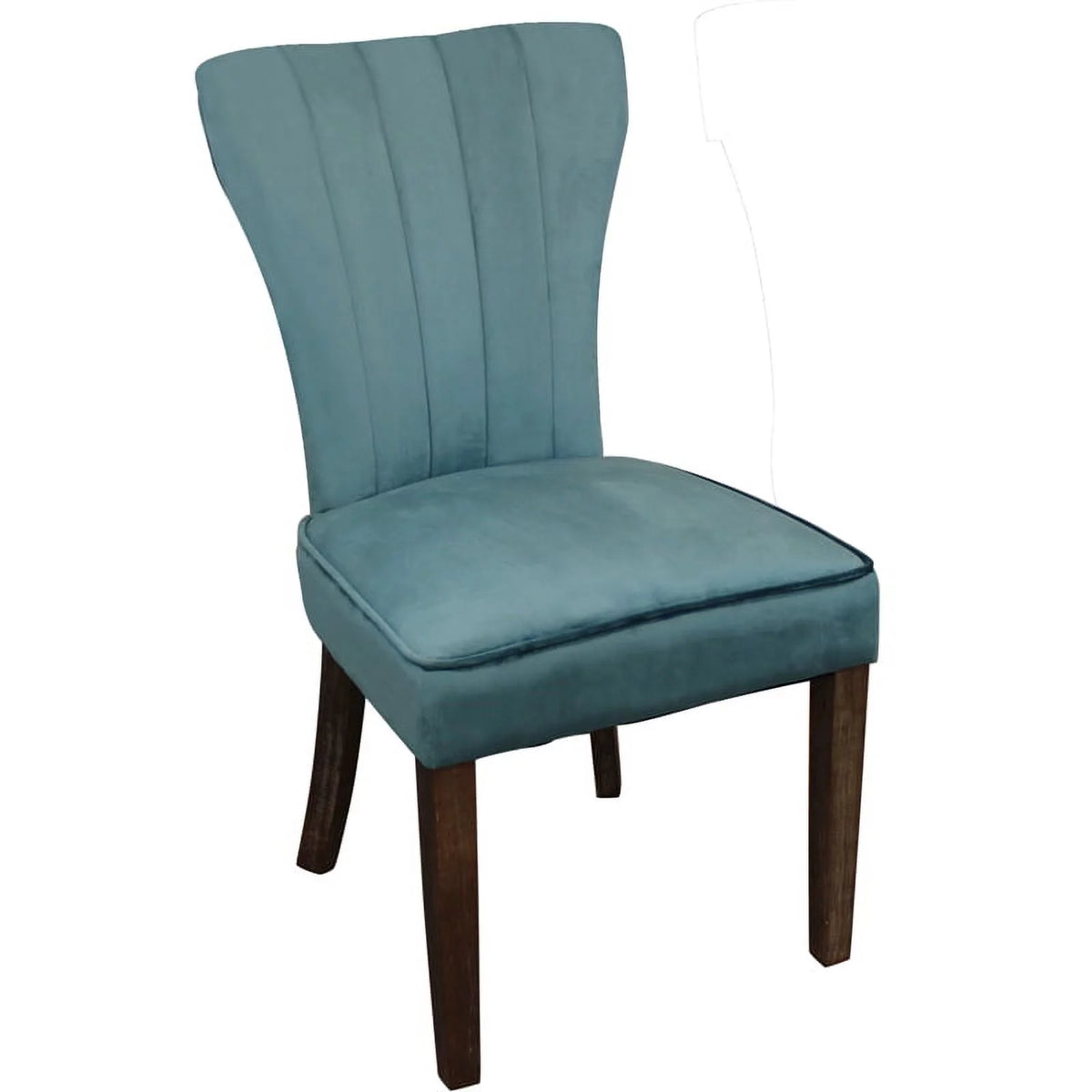 Dining Table Set with Solid Wood Round Table and 6 Chairs in Teal C375