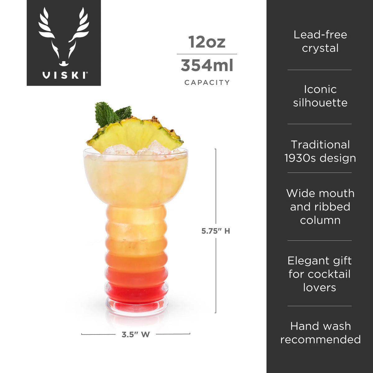 Crystal Tiki Cocktail Glasses P4872
