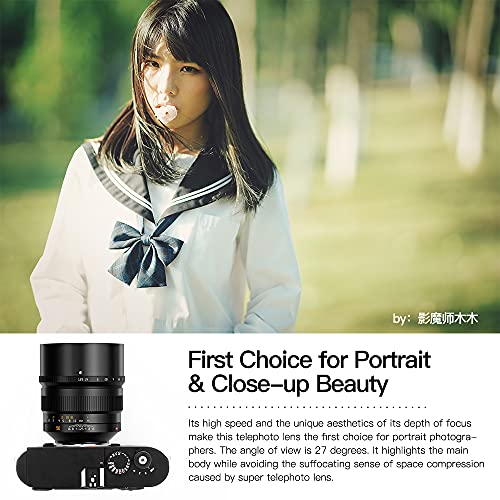 90mm f1.25 Manual Focus Mirrorless Camera Lens Black N69957
