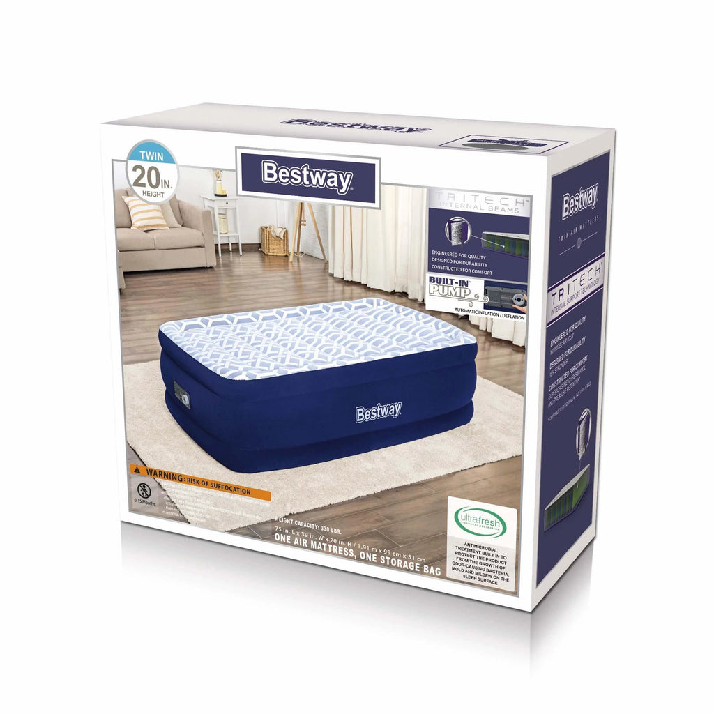20" Twin Air Mattress with Built-in Pump E854