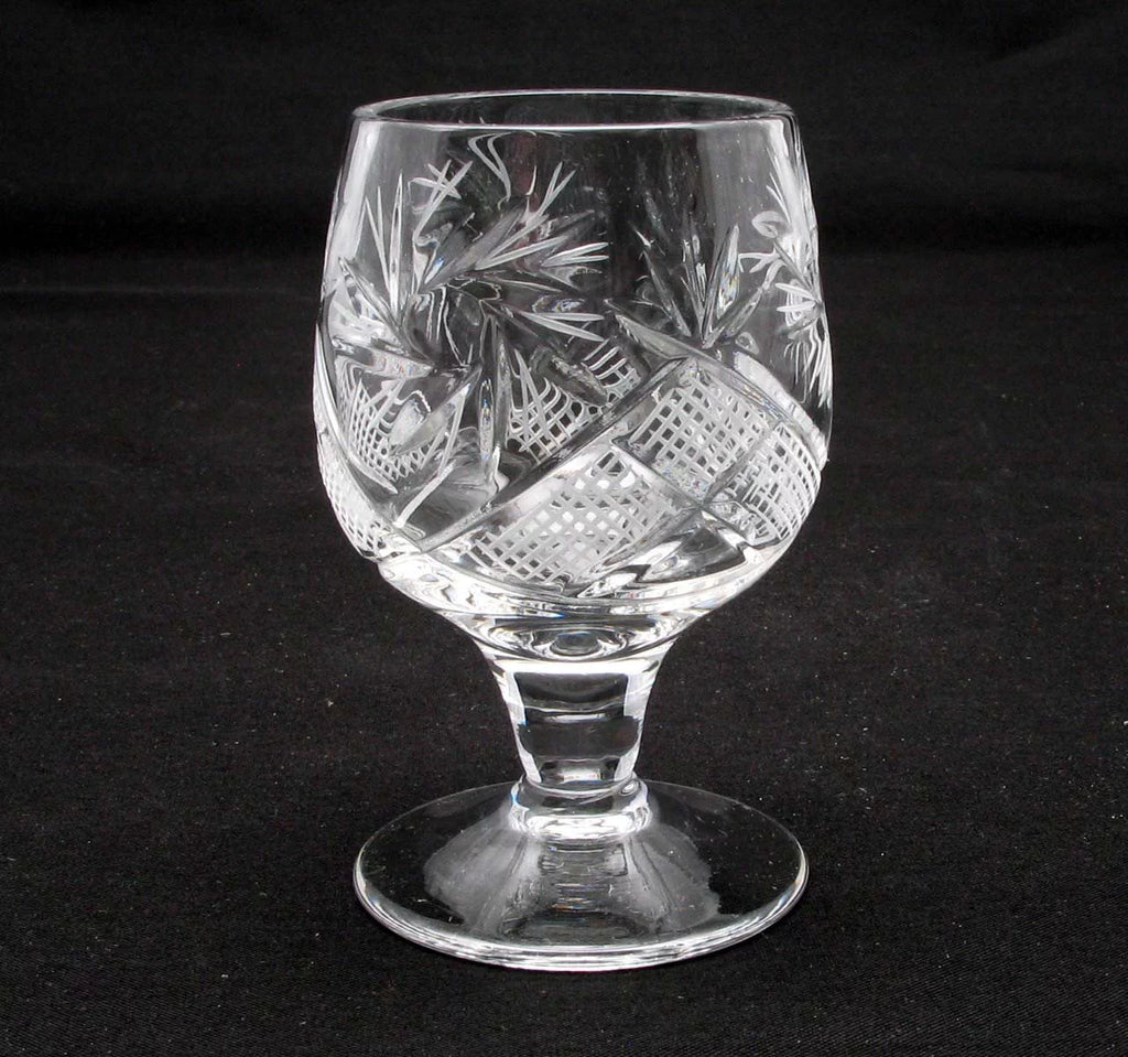 6 European Cut Crystal Shot Glasses 50ml K327