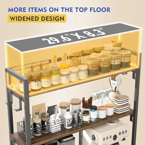 6-Tier Bakers Rack Microwave Stand with Cabinet Z4705