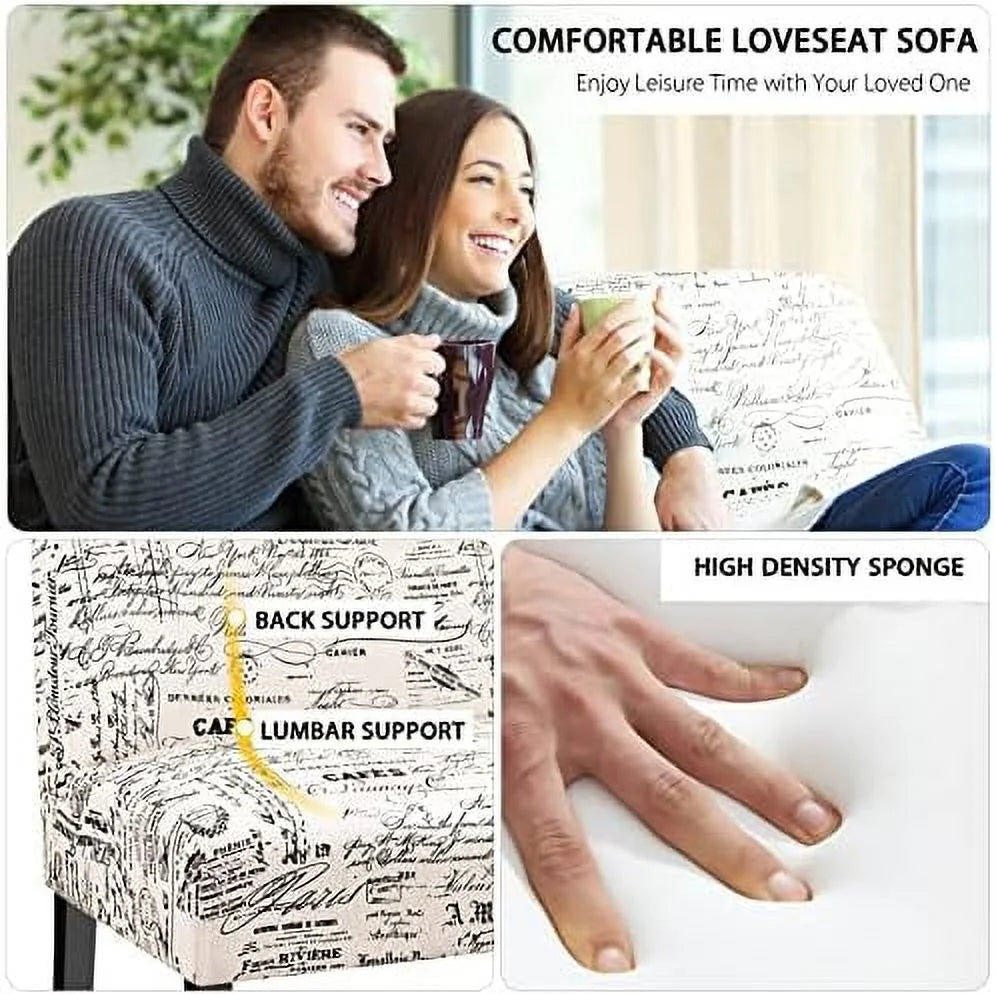 Armless Loveseat Sofa Fabric H4164