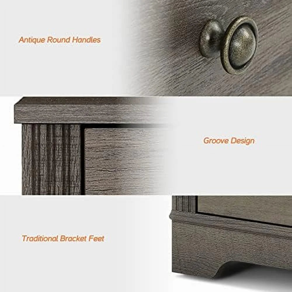18 Inch End Table with 2 Drawers and Charging Station N6799