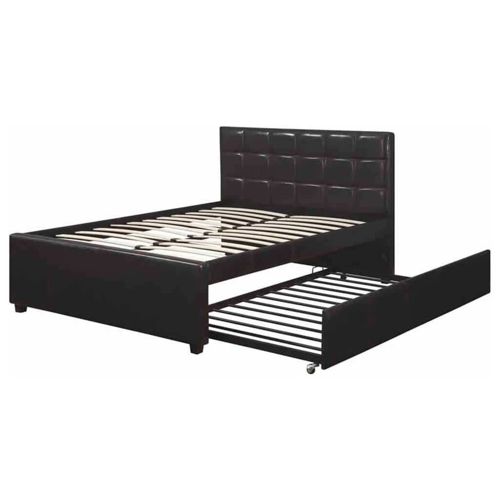 Twin Bed with Trundle Tufted Headboard W287