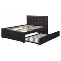 Twin Bed with Trundle Tufted Headboard W287