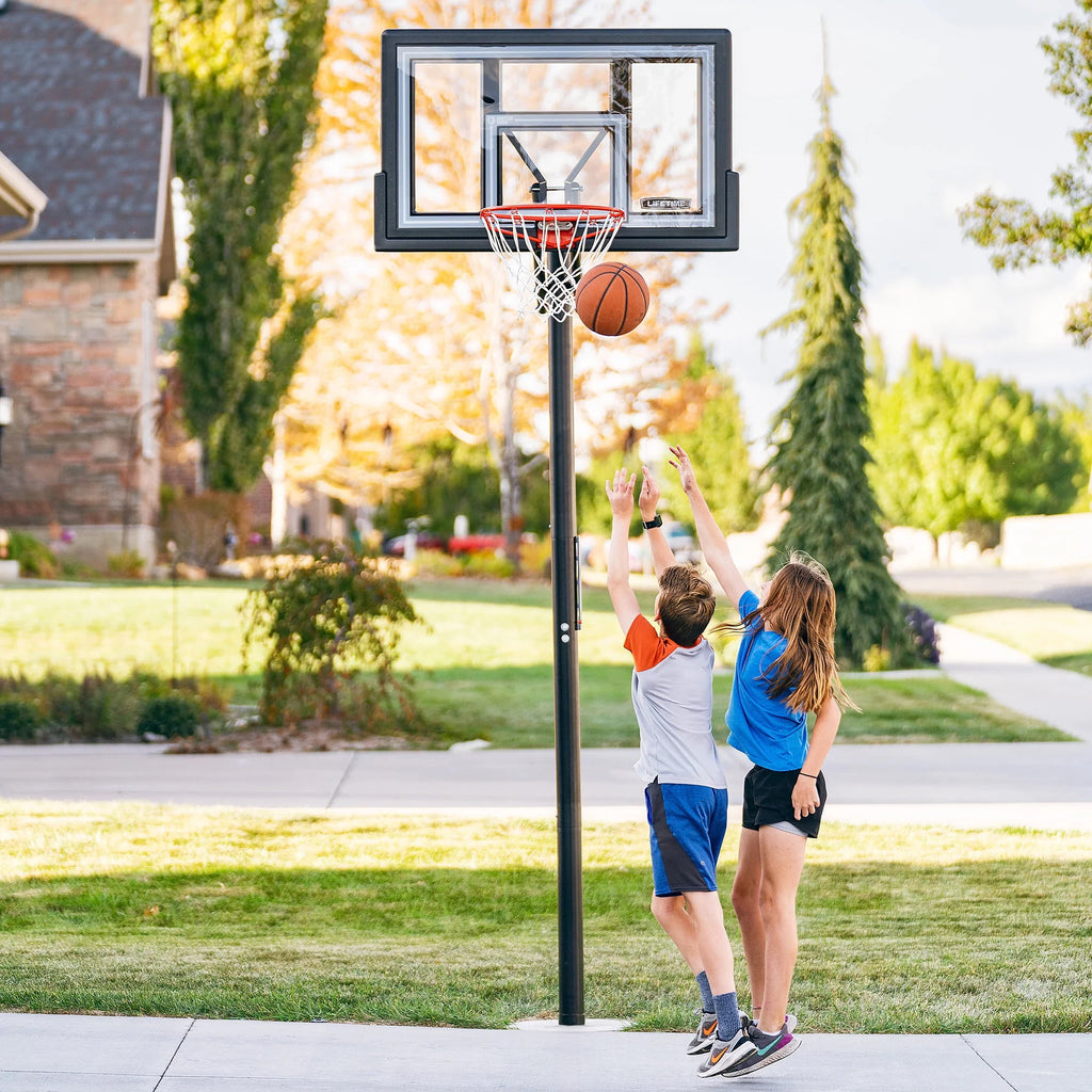Adjustable Inground Basketball Hoop 50 inch Polycarbonate A749657