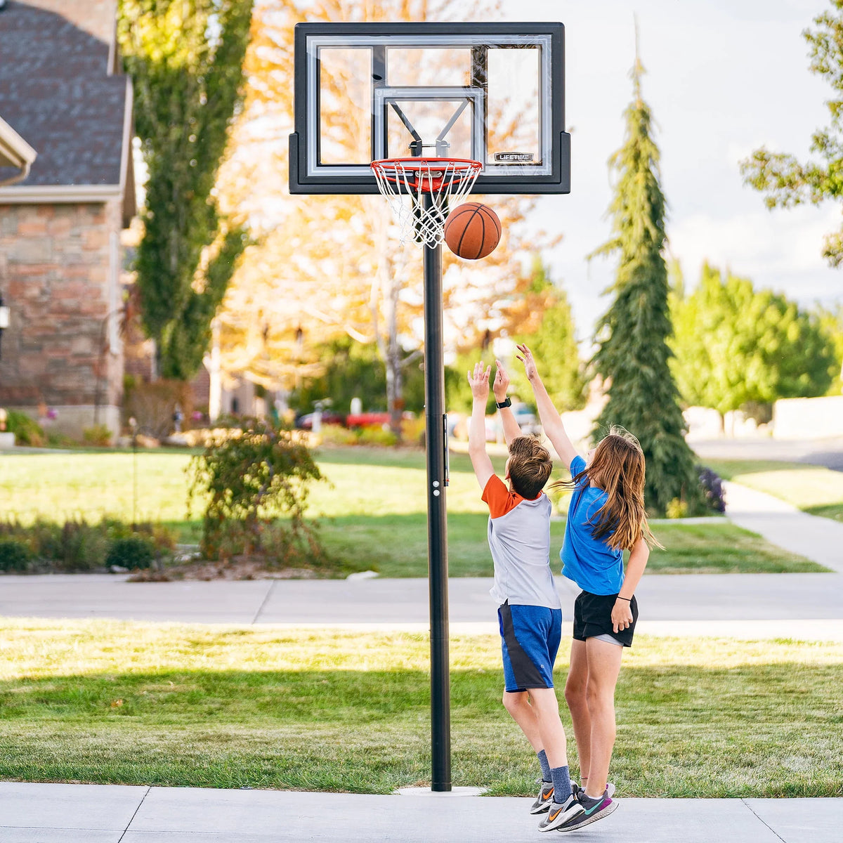 Adjustable Inground Basketball Hoop 50 inch Polycarbonate A749657