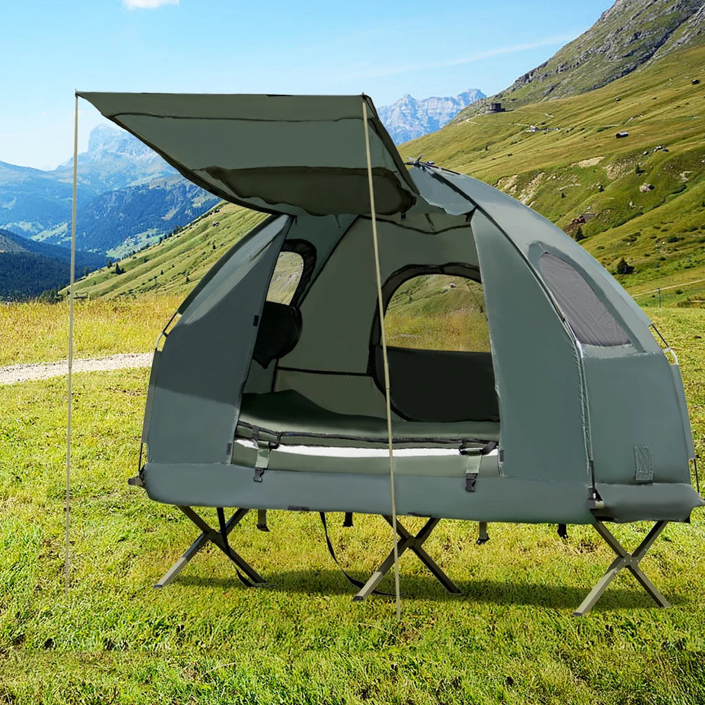 Folding Camping Tent Cot with Sleeping Bag & Air Mattress A178