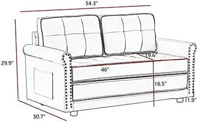 Velvet Upholstered Sleeper Sofa Bed I18975