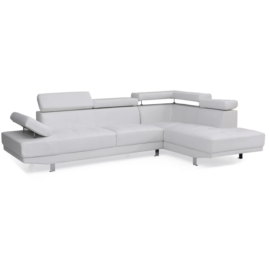 White Faux Leather Sectional X291593