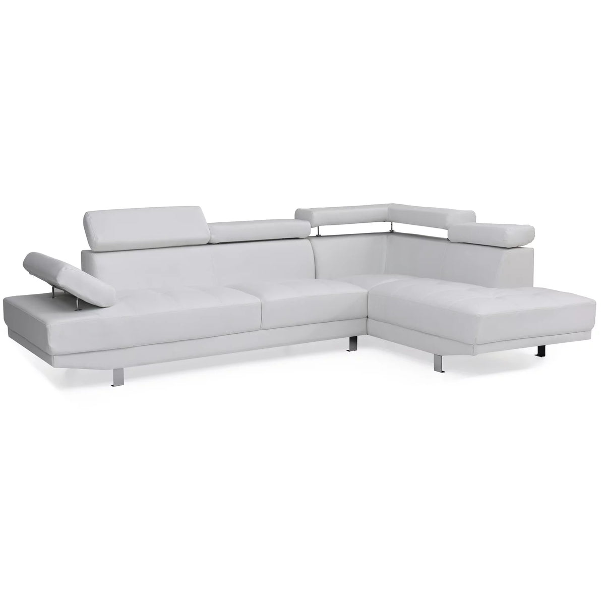 White Faux Leather Sectional X291593