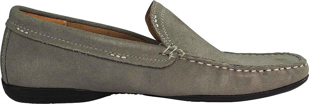Leather Slip on Loafers Grey M5105
