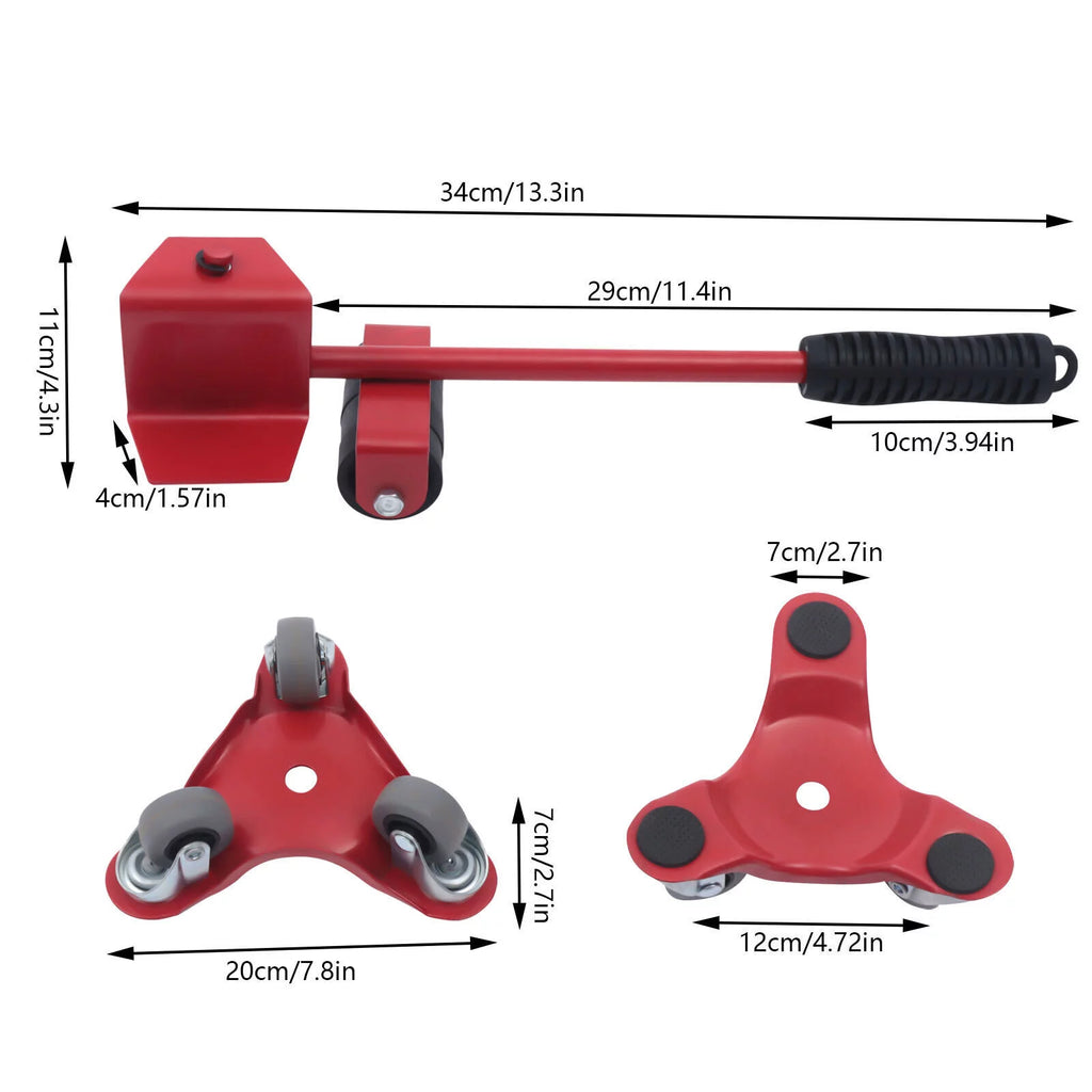 Furniture Roller Set Moving Tool Wheels Red J6476