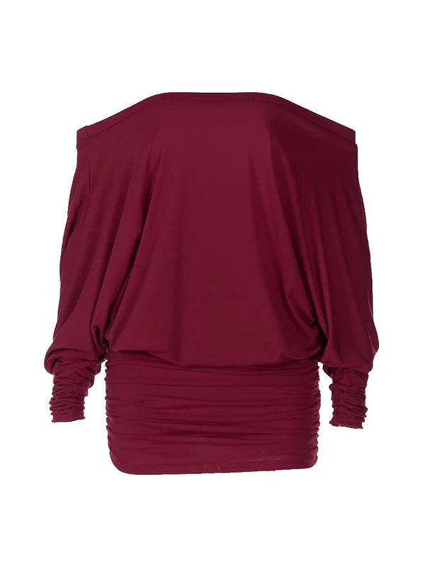 Off The Shoulder Sheer Ruched Dress S937907