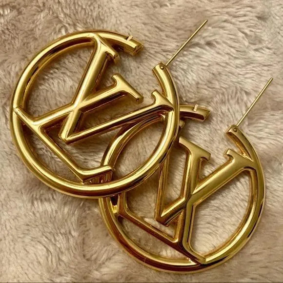 Hoop Earrings Gold Metal T86894