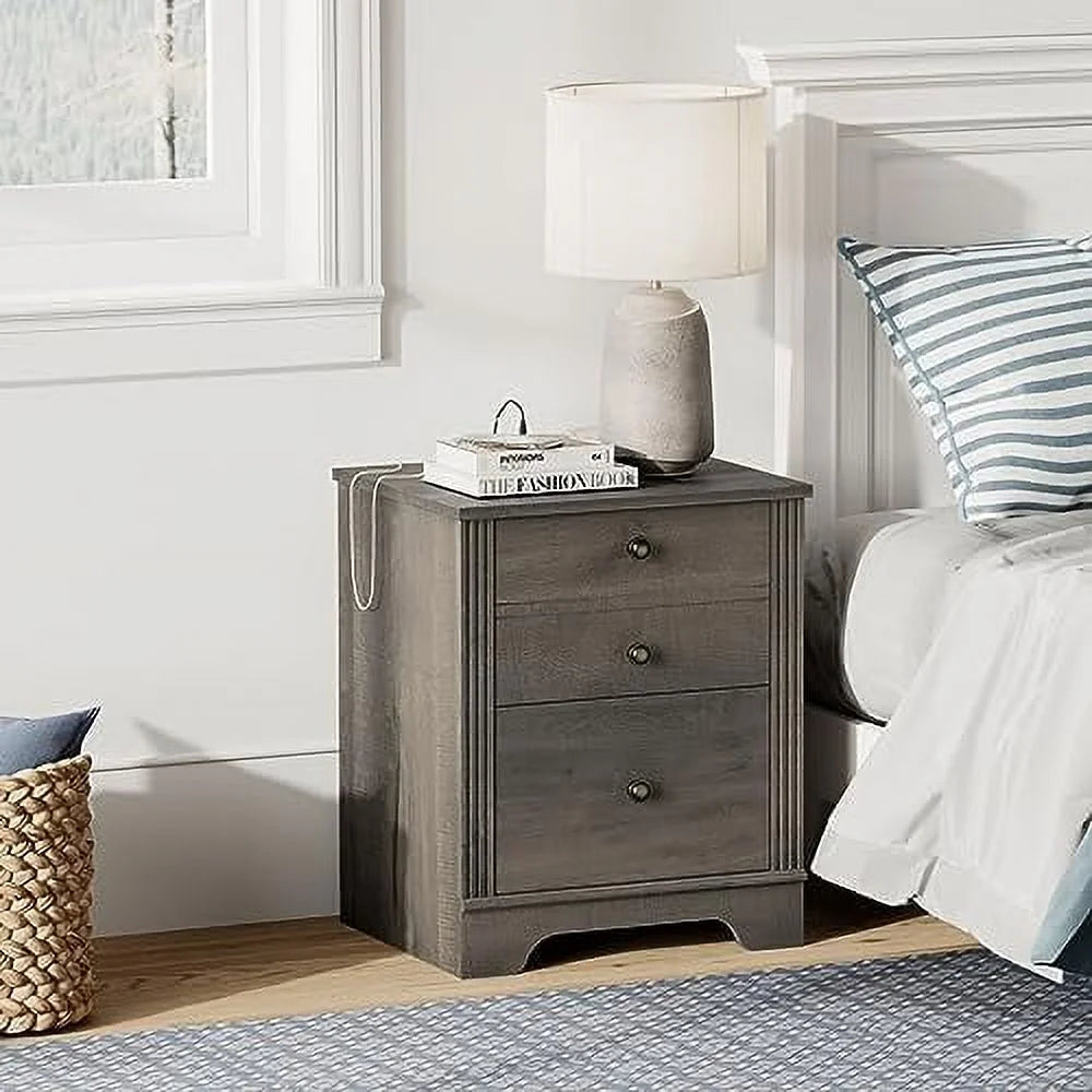 18 Inch End Table with 2 Drawers and Charging Station N6799