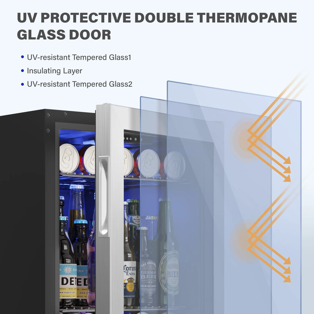 77-80 Can Mini Beverage Cooler with Glass Door F175481