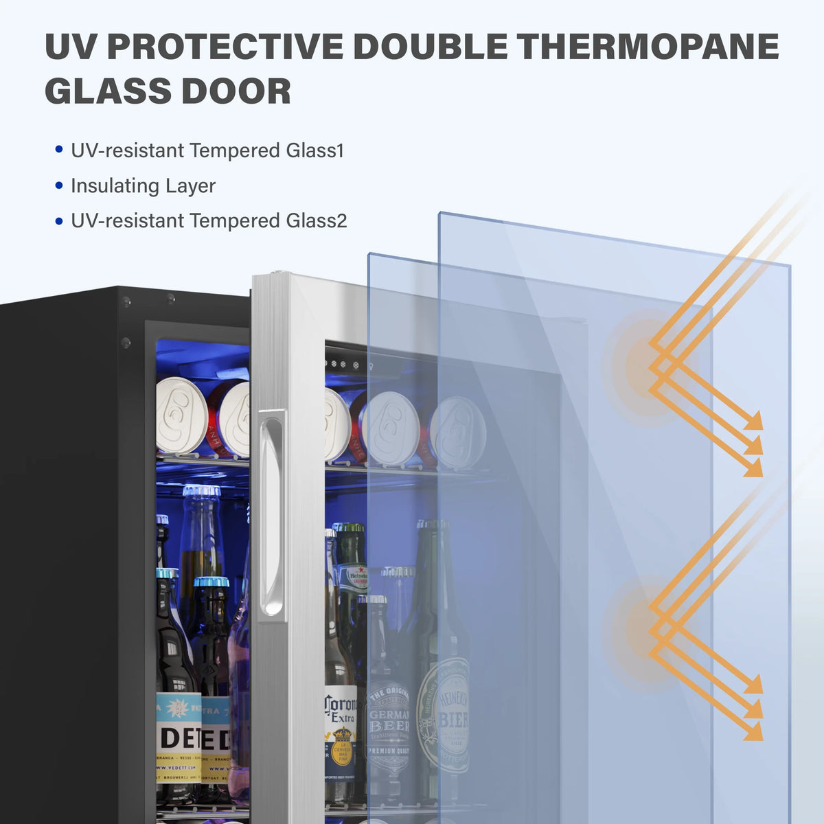 77-80 Can Mini Beverage Cooler with Glass Door F175481