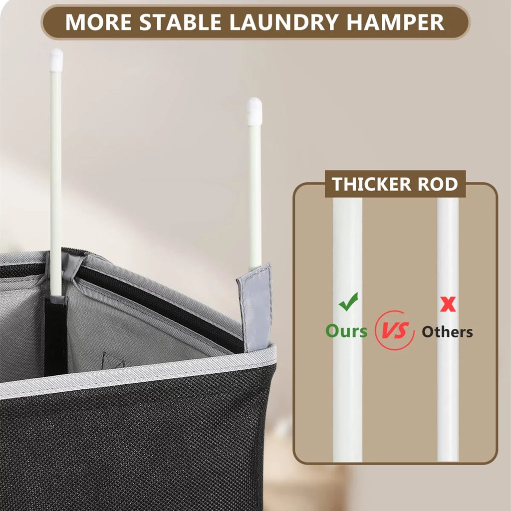 100L Collapsible Laundry Hamper with Lid & Laundry Bag S879