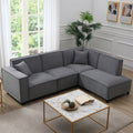 97\*74" Chenille Fabric L-shaped Sectional Sofa with Chaise Lounge J205