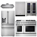 48 Gas Range, Range Hood, Refrigerator with Water and Ice Dispenser, Dishwasher, Wine Cooler N71601