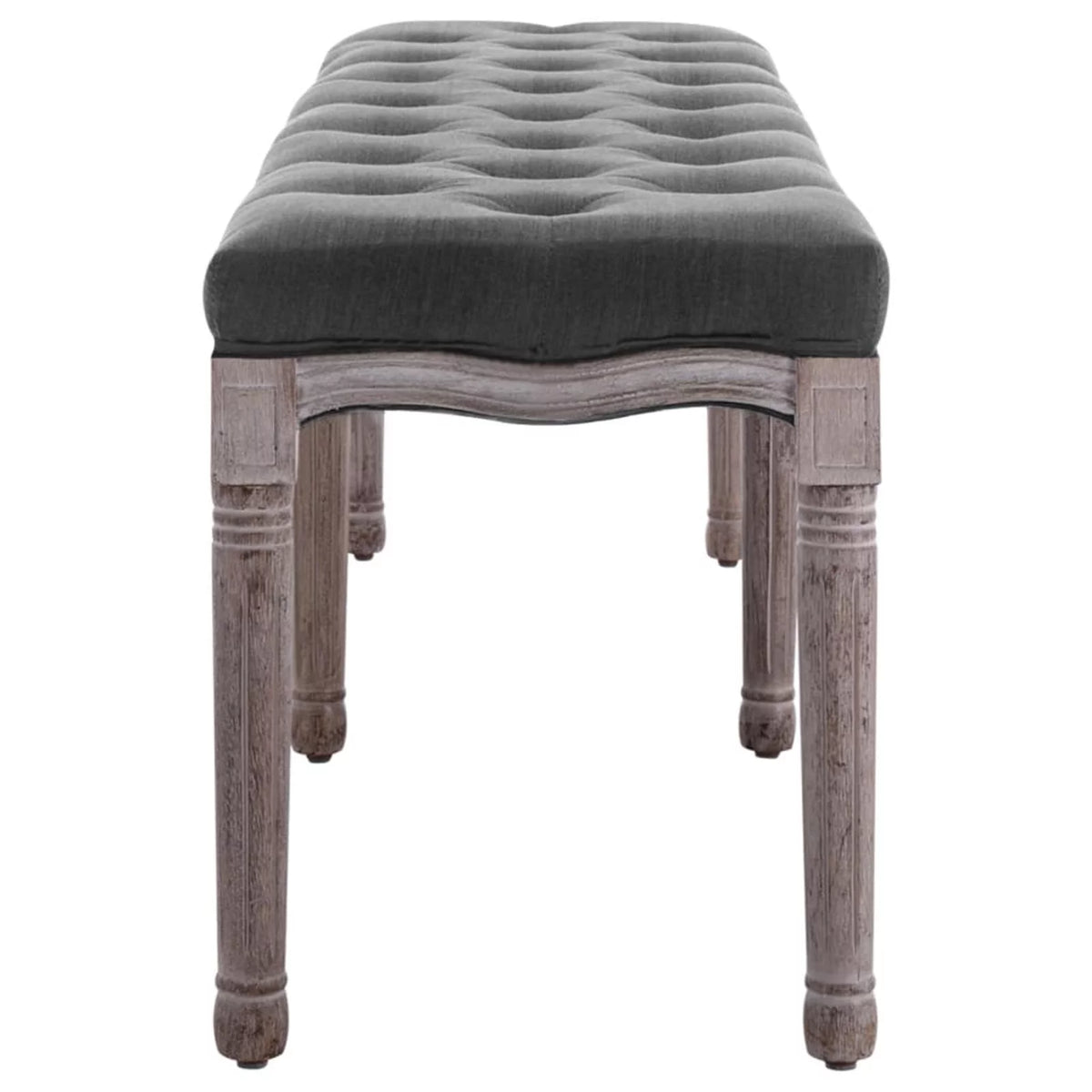 Linen Upholstery Padded Seat Wooden Frame Bench I23098
