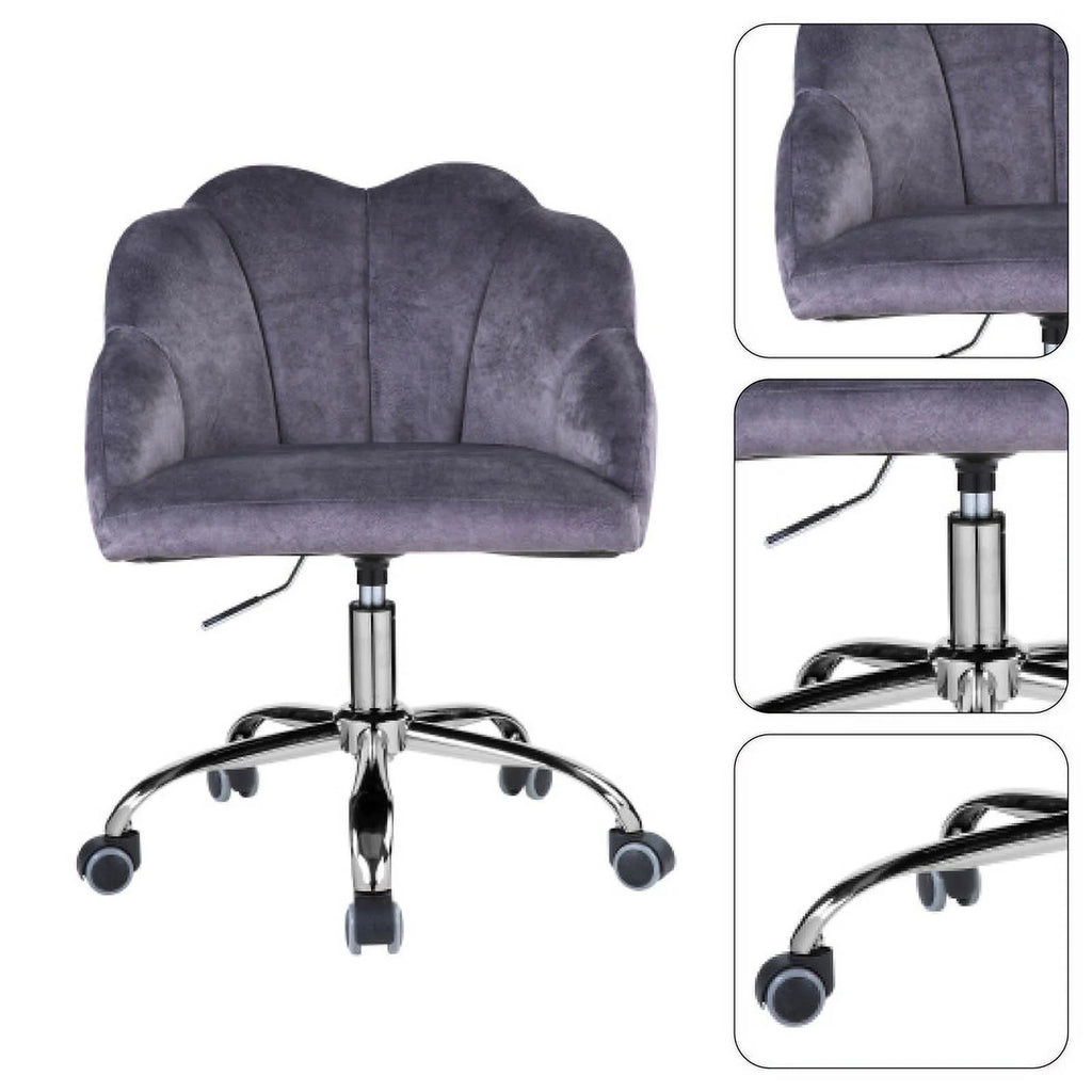 Gray Velvet Adjustable Lift Task Chair L37977