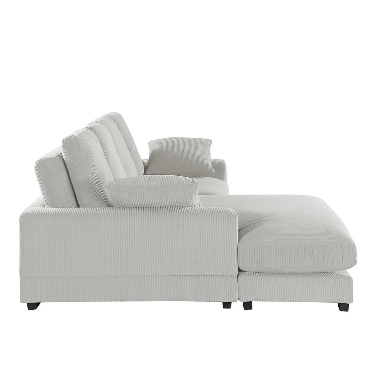 Cream Corduroy Convertible Sofa R53836